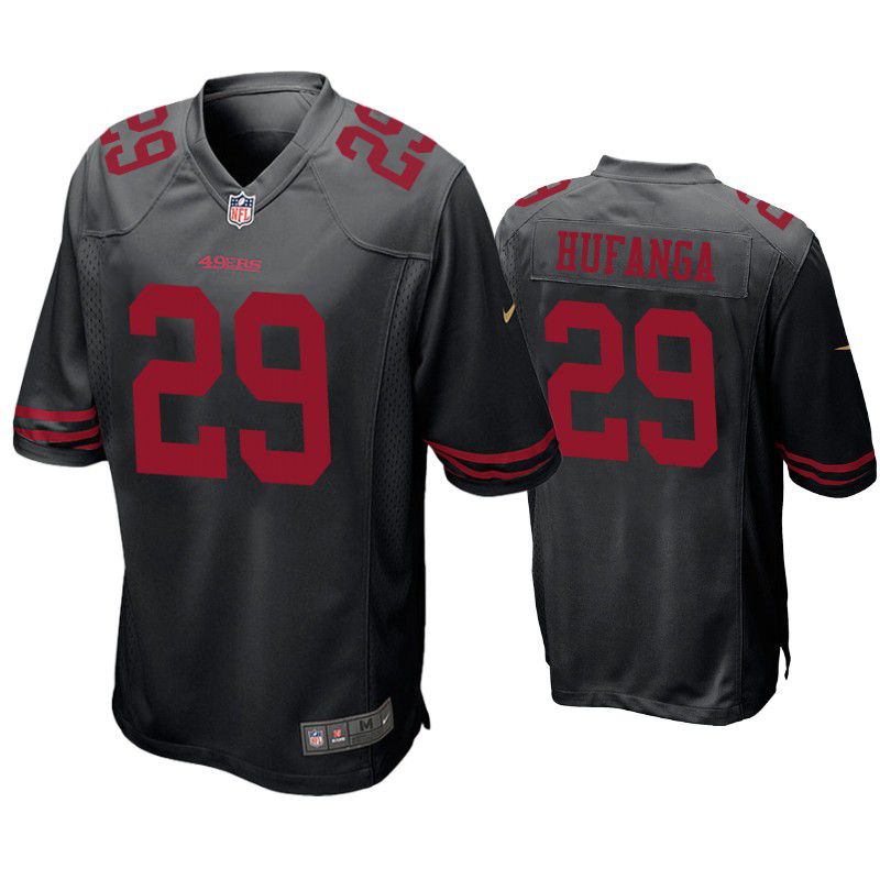 Men San Francisco 49ers #29 Talanoa Hufanga Nike Black Game NFL Jersey